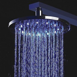 8 inch Brass Shower Head with Color Changing LED Light