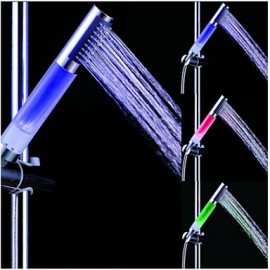 A Grade ABS Chrome Columnar Color Changing LED Hanldheld Shower head