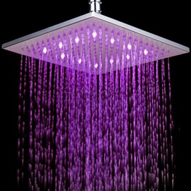 Monochrome LED Shower Nozzle Top Spray Shower Nozzle (Pink)(10 Inch)