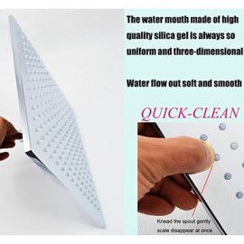 12 Inch Square Brass Rainfall Shower Head With 3 Colors Temperature Sensitive LED