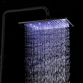 12 inch Stainless Steel Oil Rubbed Bronze Shower Head with Color Changing LED Light