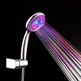 Contemporary A Grade ABS Chrome Finish 7 Colors LED Shower Hand - Silver