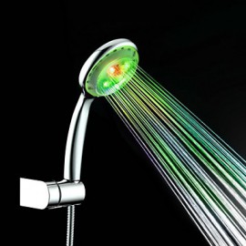Contemporary A Grade ABS Chrome Finish 7 Colors LED Shower Hand - Silver