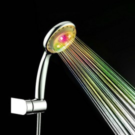 Contemporary A Grade ABS Chrome Finish 7 Colors LED Shower Hand - Silver