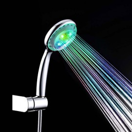 Contemporary A Grade ABS Chrome Finish 7 Colors LED Shower Hand - Silver