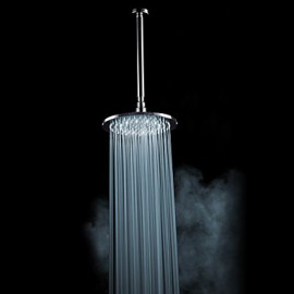 Chrome Finish Brass 8-inch White Color LED Round Ceiling Shower Head