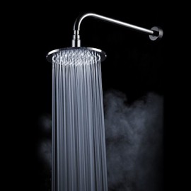 Chrome Finish Brass 8-inch White Color LED Round Ceiling Shower Head