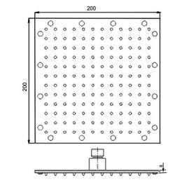 Square Rain 20x20cm Shower Head(A Grade ABS)