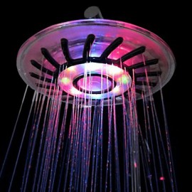 8 Inch A Grade ABS Chrome Finish LED Rain Shower Head Colorful Changing Shower Head