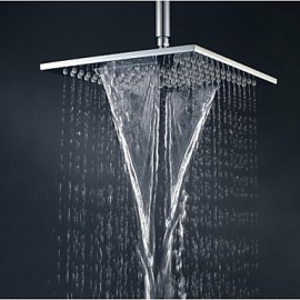 10 Inch Square Brass Chrome Bathroom Waterfall And Rain Shower Head