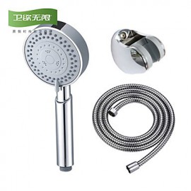 5 Functions Pressurize Circle ABS Hand Shower with Hose and Base