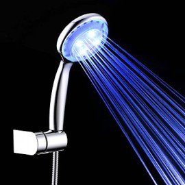 Contemporary A Grade ABS Chrome Finish RGB LED Shower Head - Silver