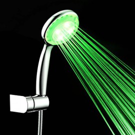 Contemporary A Grade ABS Chrome Finish RGB LED Shower Head - Silver