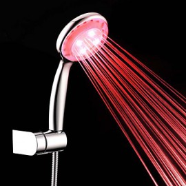 Contemporary A Grade ABS Chrome Finish RGB LED Shower Head - Silver