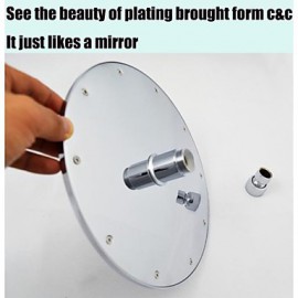 10 Inch Round Chrome Rainfall 3 Colors Temperature Sensitive LED Shower Head