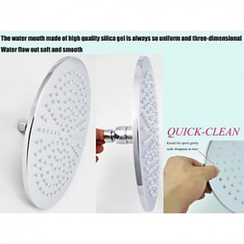 10 Inch Round Chrome Rainfall 3 Colors Temperature Sensitive LED Shower Head