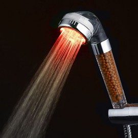 Contemporary Chrome Finish Color Changing Water Purification LED Showerhead
