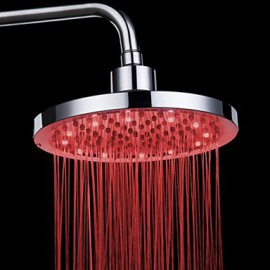Monochrome LED Shower Nozzle Top Spray Shower Nozzle (Red) (8 Inch)