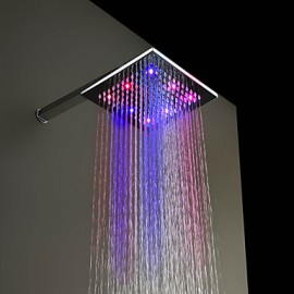 7 Colors Changing LED Chrome Shower Faucet Head of 8 inch