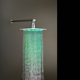 7 Colors Changing LED Chrome Shower Faucet Head of 8 inch
