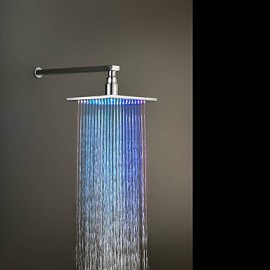 7 Colors Changing LED Chrome Shower Faucet Head of 8 inch