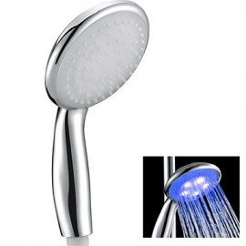 7 Colors Rounded LED Light Top Spray Shower Head Bathroom Showerheads with Chrome Coated