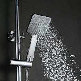 High Quality Fashion Wall-Mounted Brass Chrome 38 Degrees Smart Thermostatic Shower Faucets Set - Silver