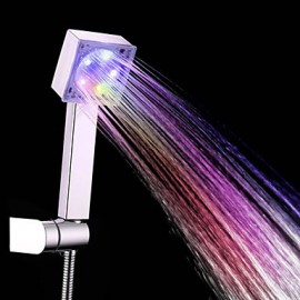 High Quality Contemporary A Grade ABS Chrome Finish 7 Colors LED Hand Shower - Silver