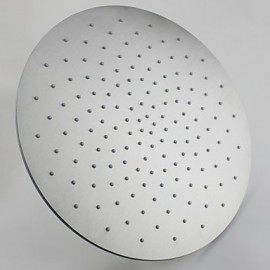 16" Temperature Control 24-LED RGB Light 304 Stainless Steel Wire Drawing Processing Round Shower Head - Silver