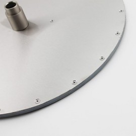 16" Temperature Control 24-LED RGB Light 304 Stainless Steel Wire Drawing Processing Round Shower Head - Silver