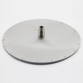 16" Temperature Control 24-LED RGB Light 304 Stainless Steel Wire Drawing Processing Round Shower Head - Silver