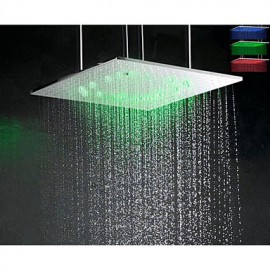 20 Inch Stainless Steel 304 Atomizing And Rainfall LED 3 Colors Temperature Sensitive Bathroom Shower Head