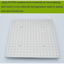 20 Inch Stainless Steel 304 Atomizing And Rainfall LED 3 Colors Temperature Sensitive Bathroom Shower Head