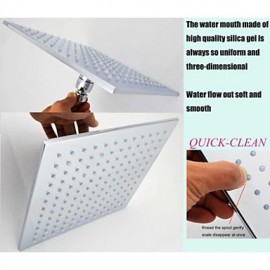 10 Inch Square Chrome 3 Colors LED Temperature Sensitive Rainfall Shower Head