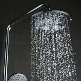 Contemporary Wall Hanging Type Brass Chrome 38 Degrees Smart Thermostatic Shower Faucets Set - Silver