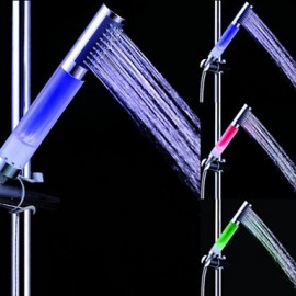 A Grade ABS Chrome Columnar Temperature Control Heat Sensor LED Hanldheld Shower head