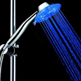 Blue Led Shower Head Waterfall Handheld Douche with 2 Adjustable Mode