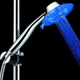 Blue Led Shower Head Waterfall Handheld Douche with 2 Adjustable Mode