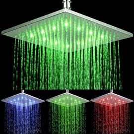 Rectangular Temperature-controlled 3 Colors LED Shower Head