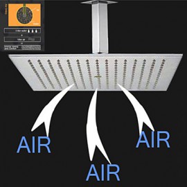 16 Inch Stainless Steel 304 Brushed Air Injection Water Saving Environmental Rainfall Shower Head