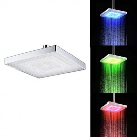 8 Inch A Grade ABS Chrome Finish Square RGB LED Rain Shower - Silver