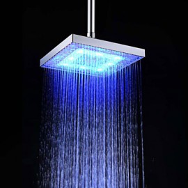 8 Inch A Grade ABS Chrome Finish Square RGB LED Rain Shower - Silver