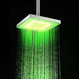 8 Inch A Grade ABS Chrome Finish Square RGB LED Rain Shower - Silver