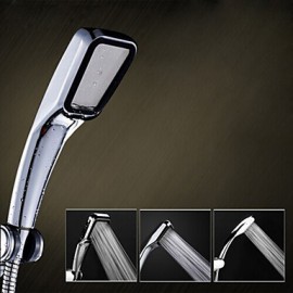 Supercharged Energy-saving Handheld Chrome-plated Hand Shower - Silver + Black