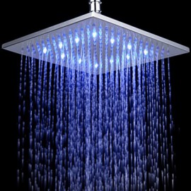 Monochrome LED Shower Nozzle Top Spray Shower Nozzle (Blue)(10 Inch)
