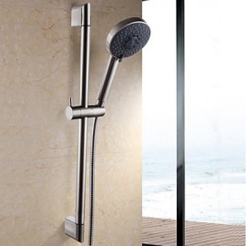 Five Function Massaging Hand Shower Head with Adjustable Slide Bar Brushed Nickel