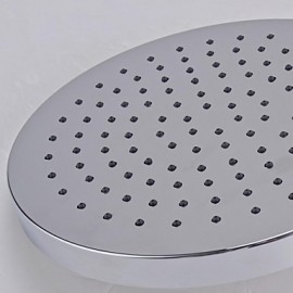 Chrome Extra Large 8-Inch Drenching Rain Fall Shower Head Fixed Mount with Swivel 1/2 Metal Ball Connector