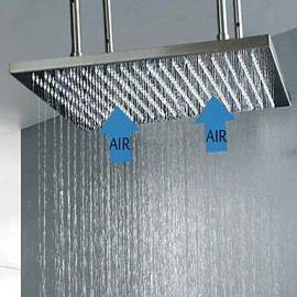 20 Inch Ceil Mounted Stainless Steel 304 Rainfall Bathroom Shower Head With Water Saving Air Injection Function