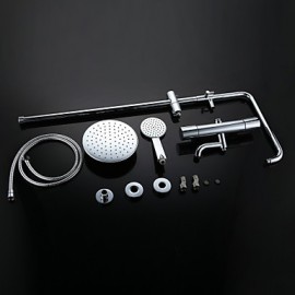 Contemporary Fashion Wall Hanging Type Brass Chrome 38 Degrees Smart Thermostatic Shower Faucets Set - Silver