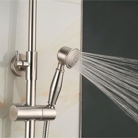 Nickel Finish Tub Shower Faucet with 8 inch Shower Head + Hand Shower